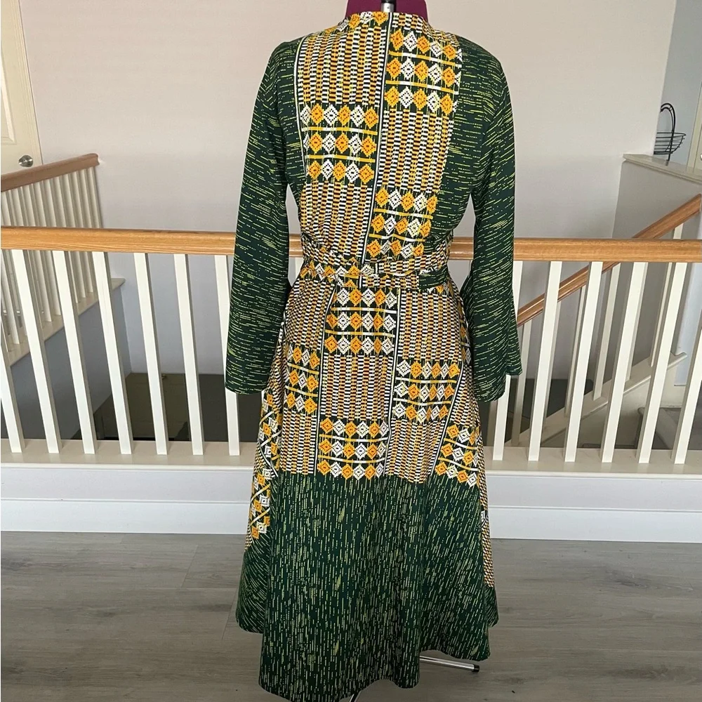 “NWOT” African Print Wrap Style Maxi Dress - Picture 2 of 5
